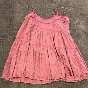 Free People Pink Strappy Tiered Dress